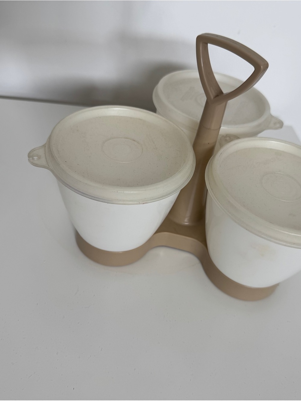 Vintage Tupperware Tri-Caddy Condiment Server